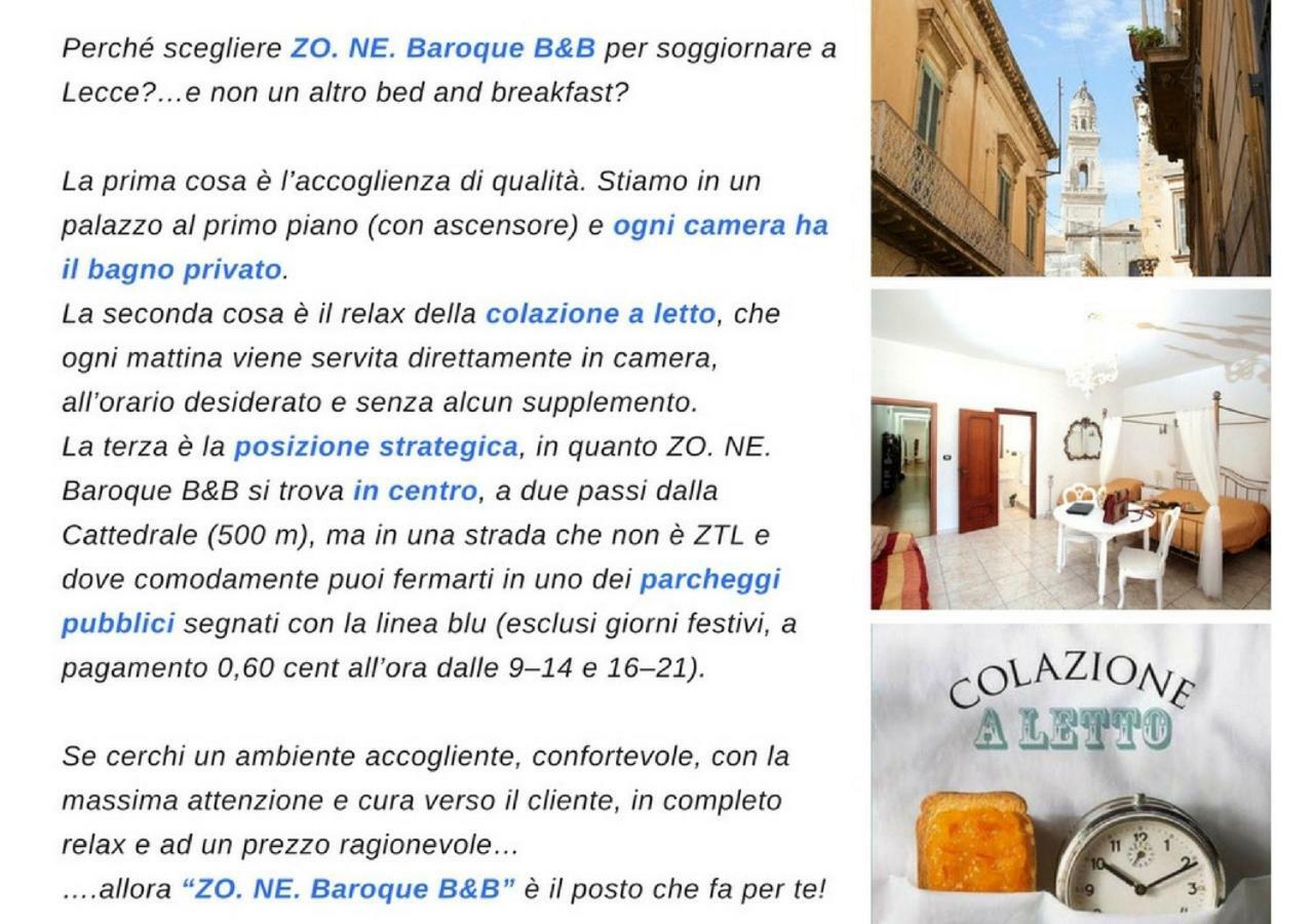 Zo. Ne. Baroque B&B Lecce Extérieur photo