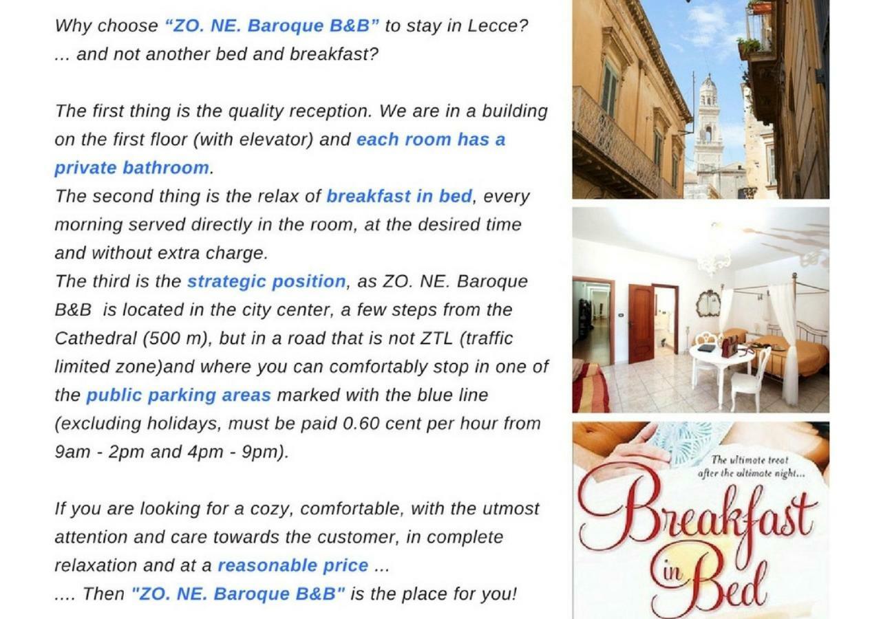 Zo. Ne. Baroque B&B Lecce Extérieur photo